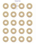 Griptilian Mini Brass Washer Replacement Set For Pivot Pins 0.4x12x5.2 Mm EDC Folding Knife Gear Cushion Pad Ring Meson Shim Gasket Pack Of 20 For Knife Makers Low Friction Corrosion Resistant Pivot Surface Durable Build in grid layout showing dimensions 0.4mm x 12mm x 5.2mm