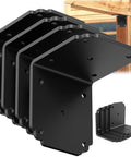 Eight Pack Heavy Duty Right Angle Brackets For Shelves And Furniture Hella Sturdy L Shape Corner Supports with matte black finish