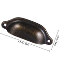 Bronze tone vintage iron drawer knob with classic curved design, part of 12 pack old school vintage iron drawer knobs and cabinet handles.