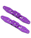 Two Pack 25T Double Servo Horn Steering Arm 70mm Long For 1/8 And 1/10 RC Cars, Aluminum, M3 6 Holes, Purple