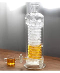 Premium Glass Cold Brew Drip Tower With Spiral Cooling Tube And Distribution Faucet Features A Chill Ice Water Reservoir for batch brewing iced coffee.