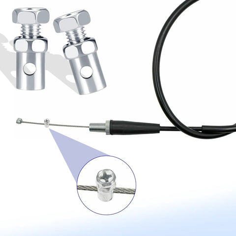 20 Piece Universal Clutch, Brake, and Throttle Cable Ends Kit with One Eighth Inch Crimp Ends and Cable Clamps