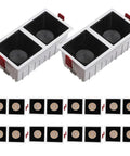 Top Shelf 10 Pack Dual Head Led Recessed Lighting Tunable White CRI 90 Smooth Dimming Square Drop In Spot Lights Solid Aluminum Frame.