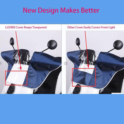 Comparison of heavy duty waterproof tiller control panel cover design, showing transparency, for mobility scooters.