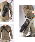 Lightweight Back Archery Quiver With Dual Use Foldable Hip Bag compact arrow carrier shown worn on back and hip