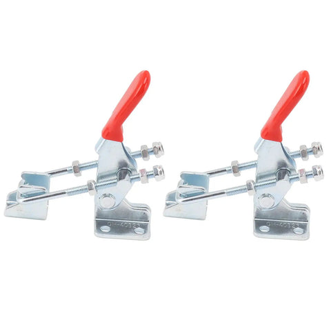 Heavy Duty Iron 2 Pack Quick Release Toggle Latch Clamps, 7.5x3x3cm, for secure locking of doors and industrial fixtures.