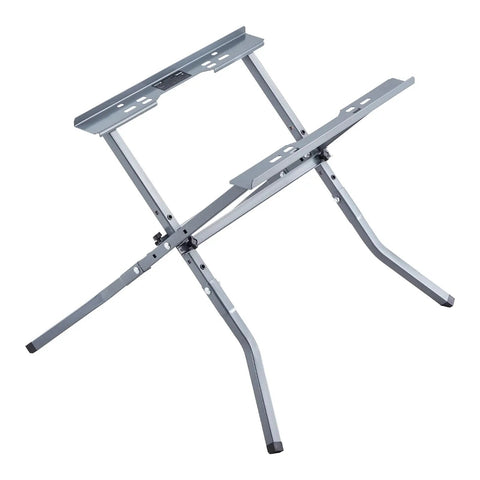 Heavy Duty Table Saw Stand With 350 Pound Load Capacity, foldable aluminum base with adjustable mounts for job sites.