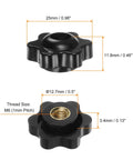 10 Pack M6 Star Knobs With 25mm Heads Through Hole Brass Insert Screw In Clamping Hand Knobs Black Plastic Durable Machine Accessory