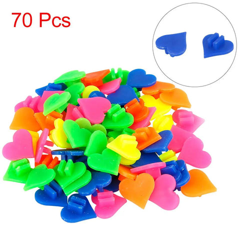 70 Piece Multicolor Heart Shaped Spoke Bead Set for Bikes With Clip On Design Durable Plastic Wheel Decorations pile