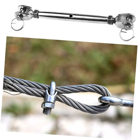 Rock Solid Heavy Duty Rigging Screw Stainless Steel Turnbuckle With Jaw Jaw Ends For Marine Wire Rope Cable Tension Setup close-up view.