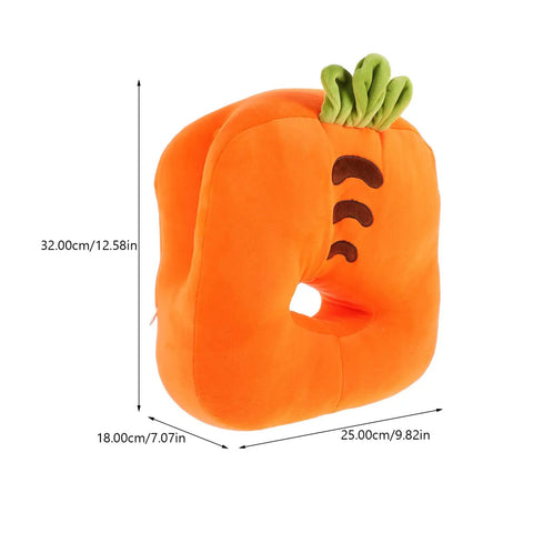 Breathable Face Down Desk Pillow For Comfy Naps Ergonomic Office Nap Support Ideal For Face Down Sleeping And Desk Naps Multi Functional Pillow Doubles As A Chair Back Cushion, orange with green leaves design, dimensions displayed