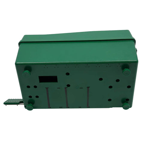 Underside view of Cordless Golf Ball Dispenser With 100 Ball Capacity And Auto Tee Machine Replacement Swing Trainer.