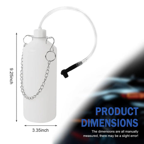 Shop Grade Heavy Duty Brake Bleeder Kit With 1L Vacuum Collection Bottle, 9.25 inch height, 3.35 inch width, includes flexible hose.