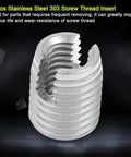 Self Tapping Slotted Screw Insert Kit For Preventing Loosening, 20 Pieces M8 X 15mm Threaded Inserts For Industrial Use, SUS303 stainless insert