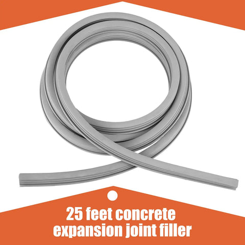 Flexible EPDM Rubber Expansion Joint Filler for Concrete Driveways and Cracks, 25 Feet Coiled Weather Resistant Strip