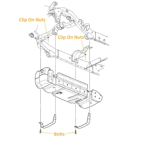 Diagram showing installation of Stainless Steel Gas Tank Strap Bolts Kit For Chevy Silverado 1999 To 2021 Select Models