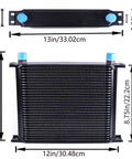 30 Row AN10 To AN10 Stacked Plate Oil Cooler With 6AN And 8AN Adapters Universal Engine And Transmission Cooler dimensions