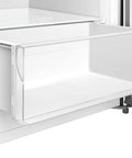 Interior view of 7 Cu Ft Upright Convertible Refrigerator And Freezer With Manual Defrost showing clear storage drawer.