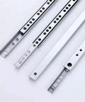 Two Way Full Extension Drawer Slides 2 Pack 17mm Wide 374mm 15 Inch Length with Quick Release Latches, top view showing details