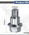 Side view of a heavy duty shoulder bolt with dimensions 1.14 by 0.35 inches. 4 Pack Heavy Duty Replacement Shoulder Bolts 532196539 Compatible With Lawn Mower Models 2042LS 2348LS 2354GXLS LGT2654 LTH18538 TC38 And Compatible With Husqvarna Craftsman AYP Jonsered Poulan RedMax