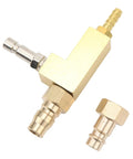 Brass connector components from Vacuum Antifreeze Change Fill Kit for Cars Vans SUVs and Trucks Pneumatic Radiator Cooling System
