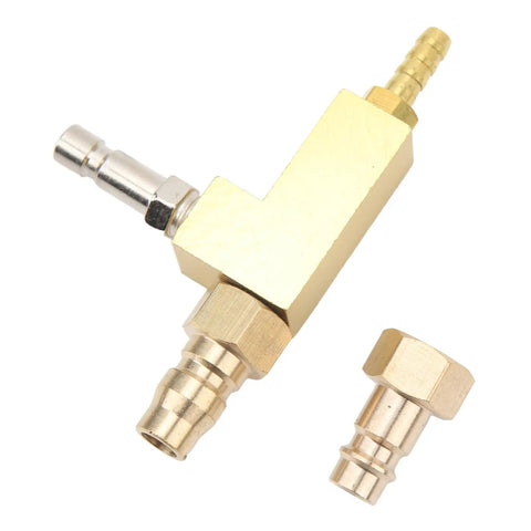 Brass connector components from Vacuum Antifreeze Change Fill Kit for Cars Vans SUVs and Trucks Pneumatic Radiator Cooling System