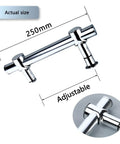 Stainless Steel Shower Door Handle For Glass Enclosures Built Tough Grab Bar With Adjustable Hole Distance 304 Grade Durable Bathroom Accessory Includes Hardware 250mm Length, 250mm