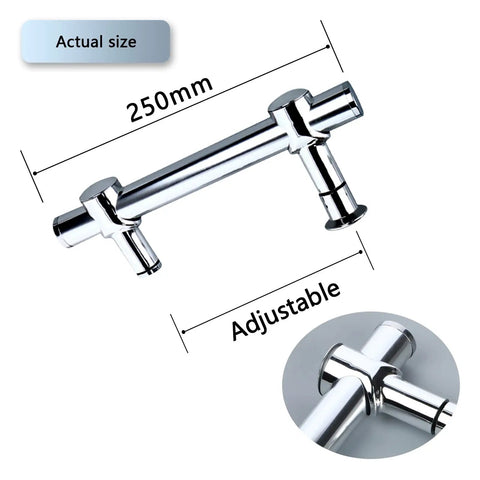 Stainless Steel Shower Door Handle For Glass Enclosures Built Tough Grab Bar With Adjustable Hole Distance 304 Grade Durable Bathroom Accessory Includes Hardware 250mm Length, 250mm
