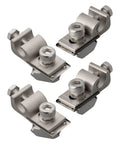 Heavy-Duty Solar Panel Mounting Bracket Clamps With Nickel-Plated Aluminum Grounding Lugs And Fasteners, Pre-Assembled, 4-Pack