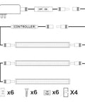 Plug And Play Dimmable Under Cabinet LED Light Bar Kit With Rotary Dimmer Switch, Linkable 3 Panel 9W Daylight White schematic diagram