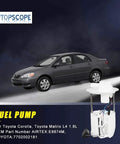 Fuel Pump Module Assembly E8874M Fits 2005 2006 2007 2008 Toyota Corolla And Matrix L4 1.8L Premium Grade Direct Replacement