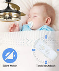 42 Inch Caged Ceiling Fan With Remote Control And Lights Dope Farmhouse Flush Mount Low Profile Ceiling Fan For Kitchen Bedroom And Living Room Matte Black Finish E26 Base No Bulbs Included with baby sleeping calmly, showing silent motor and timer features.