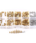 M2 M3 Hex Standoff Kit For Electronic Projects DIY Repair Includes Brass Screws Nuts And 304 Stainless Spacers Assorted PCB Spacers And Mount Hardware For Makers And Hobbyists; brass standoffs in organizer tray