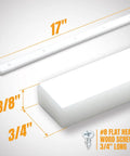 Table Saw Sled Kit With 17 Inch Predrilled Miter Bar, 3/4 Inch x 3/8 Inch bar dimensions with flat head wood screw detail.
