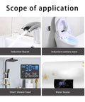 Induction faucet, toilet, smart shower head, water heater usage illustration