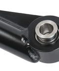 Adjustable Track Bar For Ram 2500 4x4 And Ram 3500 4x4 2013 And Newer Beefed Up Front Axle Centering Up To 3 Inches Tightens Steering Feel Improves Alignment And Extends Service Life. black steel front track bar with bushing close-up