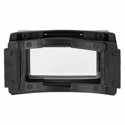 Flip Front Adapter For Welding Helmets With Nylon Lift Front Retainer, 2 By 4.25 Inches, with finger handles, front view