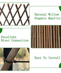 Expandable Willow Lattice Fence Panel Plant Support Garden Trellis For Climbing Vines Ivy Roses Cucumbers Clematis Outdoors