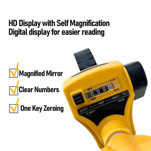 LXMJNCJP Measuring Wheel Double Folding Accurate 0-9999.9m Portable Distance Measuring Wheel for Work Projects HD digital display and magnified mirror.
