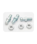Four Pack 10mm Stainless Steel Ball Studs With M8 Thread And Half Inch Long Shank For Quick Easy Install On Universal Gas Lift Struts And Ball Joint End Fittings Hardware Silver, with nuts