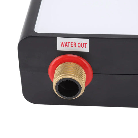 Close-up of water outlet on Instant Electric Tankless Water Heater 4000W 110V with Smart Remote for hot water delivery.