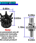 Product size chart of Fresh Swag Heavy Duty Bling License Plate Screw Kit With Rhinestone Diamond Crown Bolts in inches.