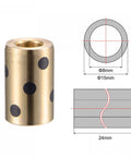 Hassle Free 8Mm Bore 15Mm OD Brass Graphite Bushings Self Lubricating Sleeve Bearings showing dimensions and design.