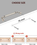 Image of installation guide for 5 Pack 3 Inch Retro Arch Cabinet Handles Lotus Pulls in Antique Brass Vintage European Style Dresser Drawer Knob Set