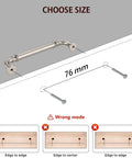 Diagram showing size choice for Ten Pack 3 Inch Retro Arch Lotus Drawer Pulls Cabinet Handles Antique Brass Hardware.