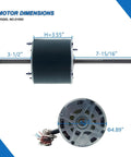 RV Air Conditioner Fan Motor With Capacitor One Third HP 115 Volt 1675 RPM shown with dimensions and wiring