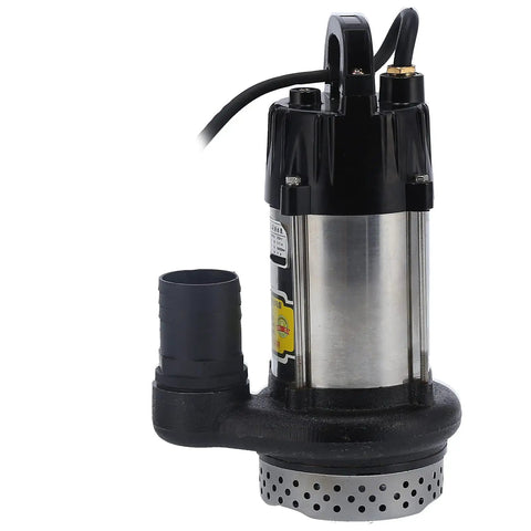 Stallion Grade Stainless Steel Brushless Submersible Pump 24V 440W with black casing for yard and farm use.