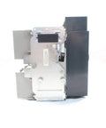 Masterpact Low Voltage Power Circuit Breaker 3 Pole 800 Amp 600 V AC Refurbished NT08N1 side view showing robust metal and plastic casing.