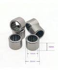 Ten Piece Stainless Steel One Way Clutch Needle Roller Bearings For Fishing Reels And Shop Projects, 14x20x16mm size, shown in group.