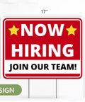 Now Hiring Signs Double Sided Yard Signs 17 Inches By 13 Inches With Stakes 2 Pack Corrugated Plastic Help Wanted Signs